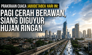 Prakiraan Cuaca Jabodetabek Hari Ini: Pagi Cerah Berawan, Siang Berpotensi Diguyur Hujan Ringan