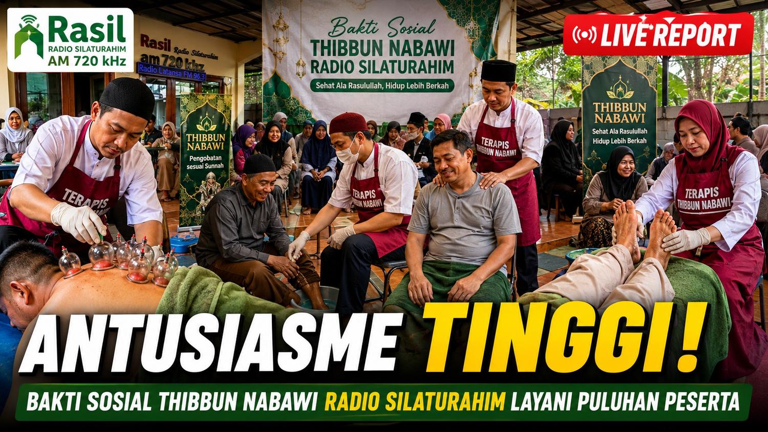 Antusiasme Tinggi, Bakti Sosial Thibbun Nabawi Radio Silaturahim Layani Puluhan Peserta